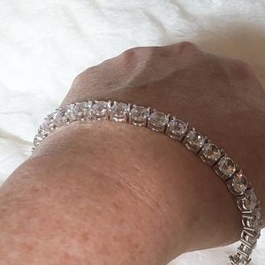 7" Sterling Silver Rhodium Plated 3mm CZ Tennis Bracelet